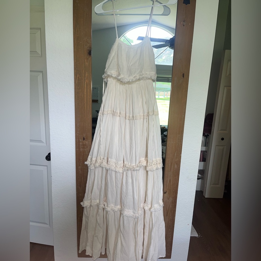 Bohemian Cream Maxi Dress